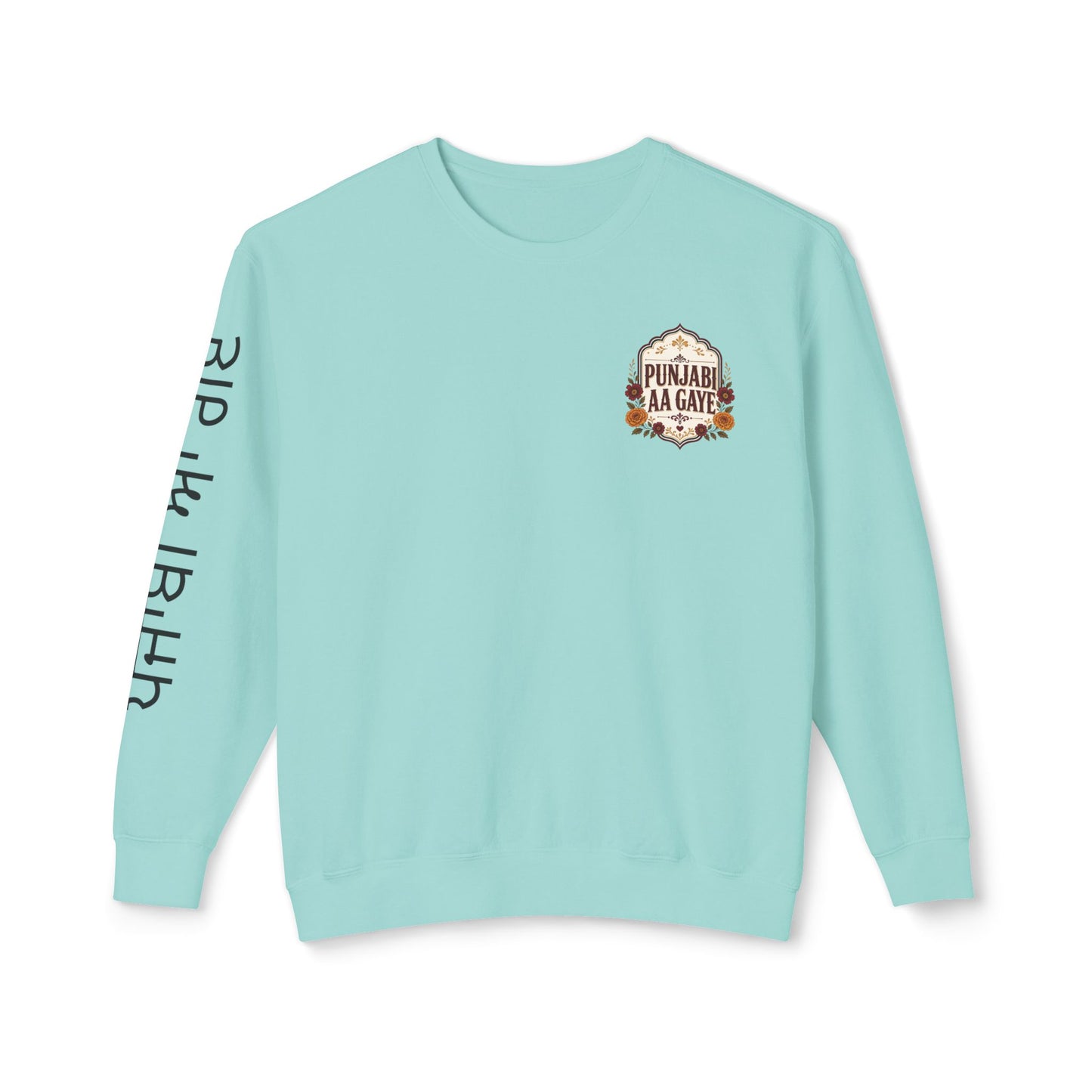 Punjabi Aa Gaye Crewneck Floral + Sleeve
