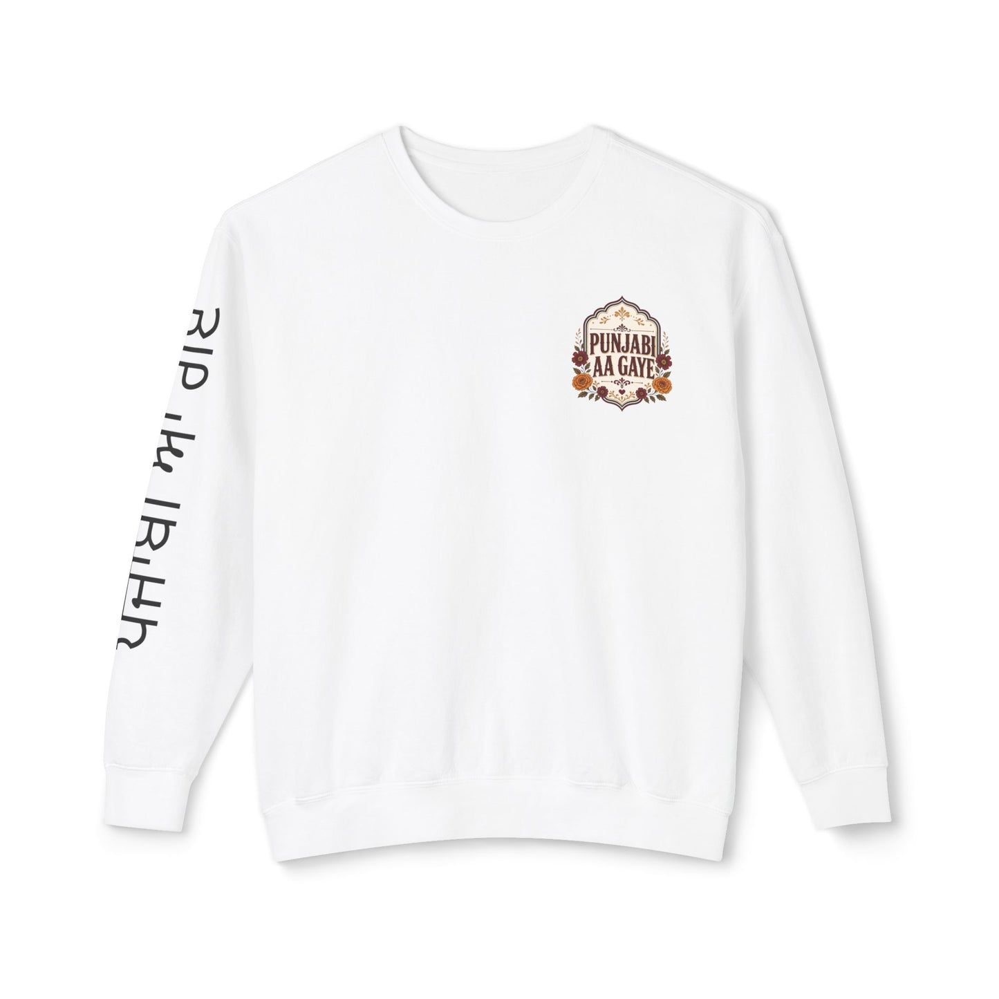 Punjabi Aa Gaye Crewneck Floral + Sleeve