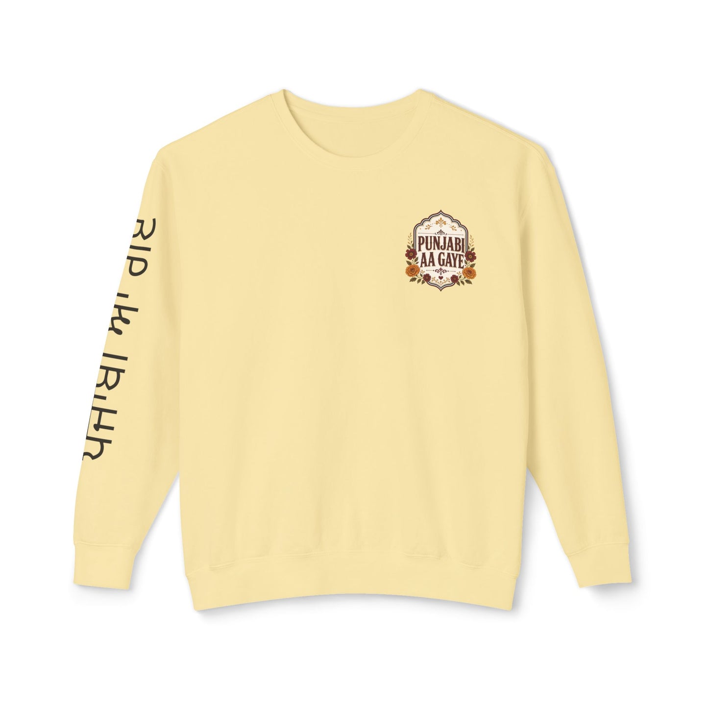 Punjabi Aa Gaye Crewneck Floral + Sleeve